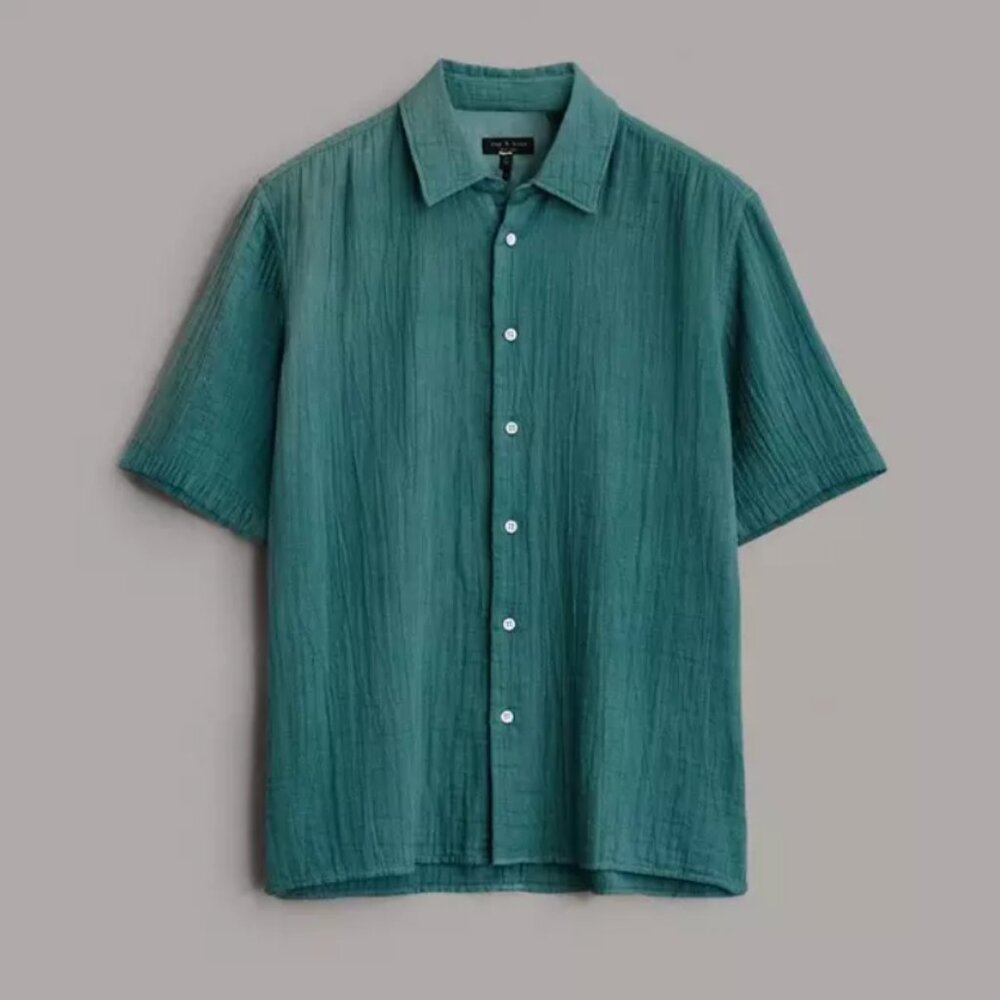 rag & bone Dalton Cotton Gauze Relaxed Fit Button Down Camp Shirt